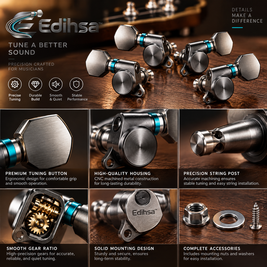 Edihsa™ Locking Guitar Tuning Machine Set detail image 3
