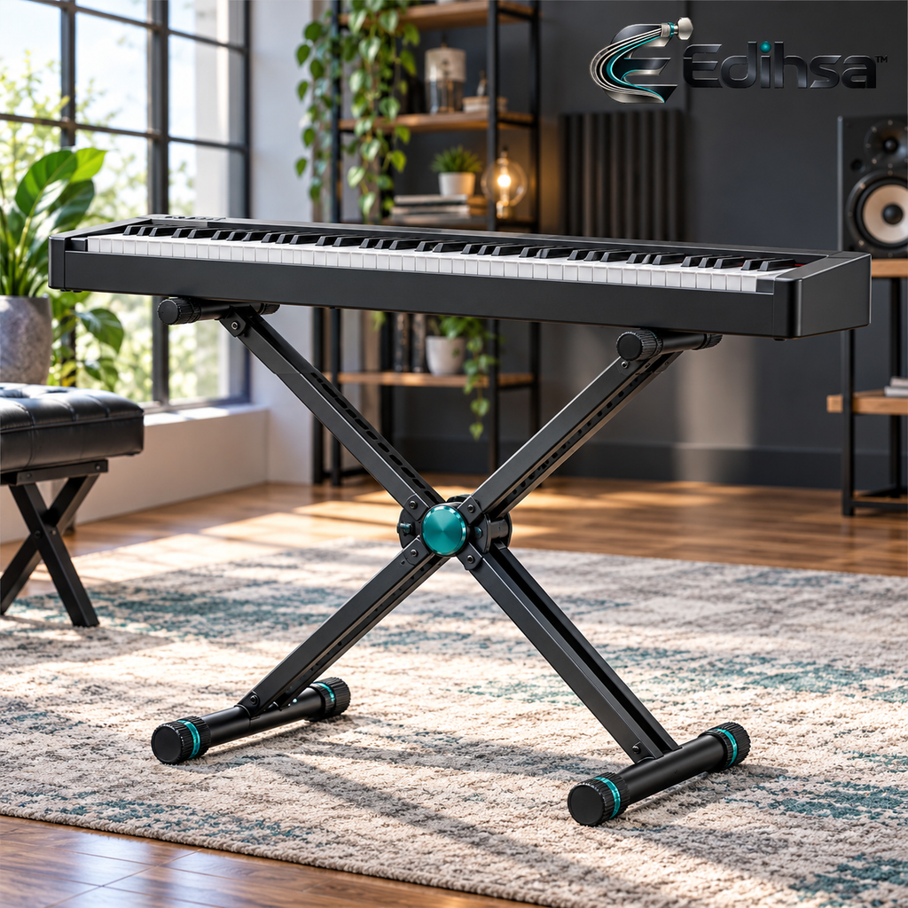 Edihsa™ Double-Braced X-Style Keyboard Stand branded main image