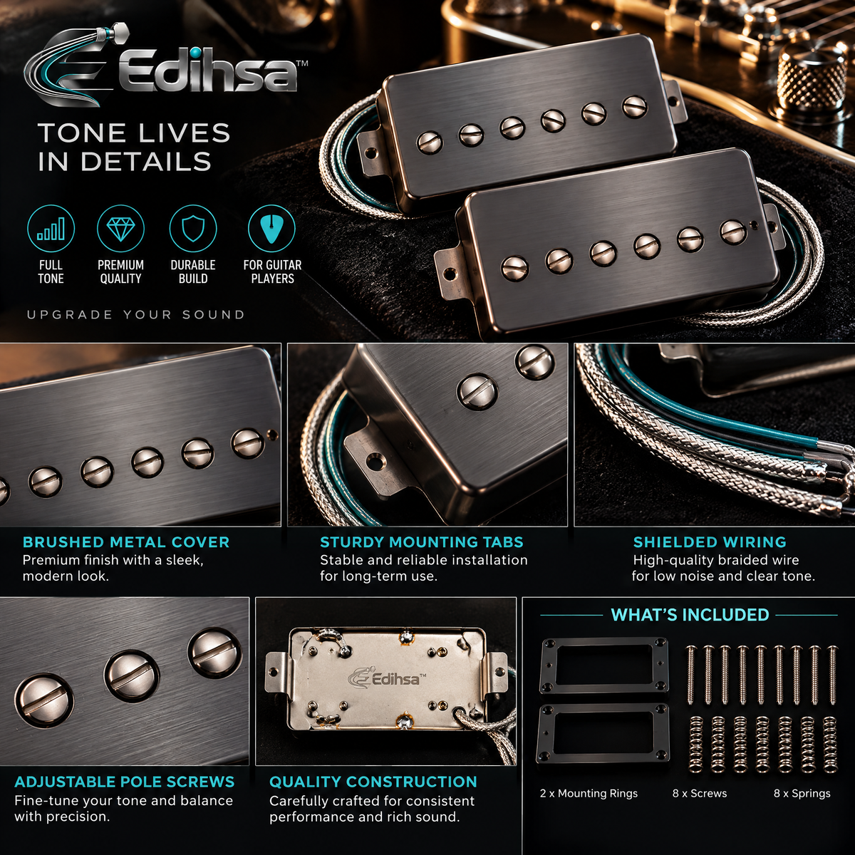 Edihsa™ Covered Humbucker Pickup Pair detail image 1