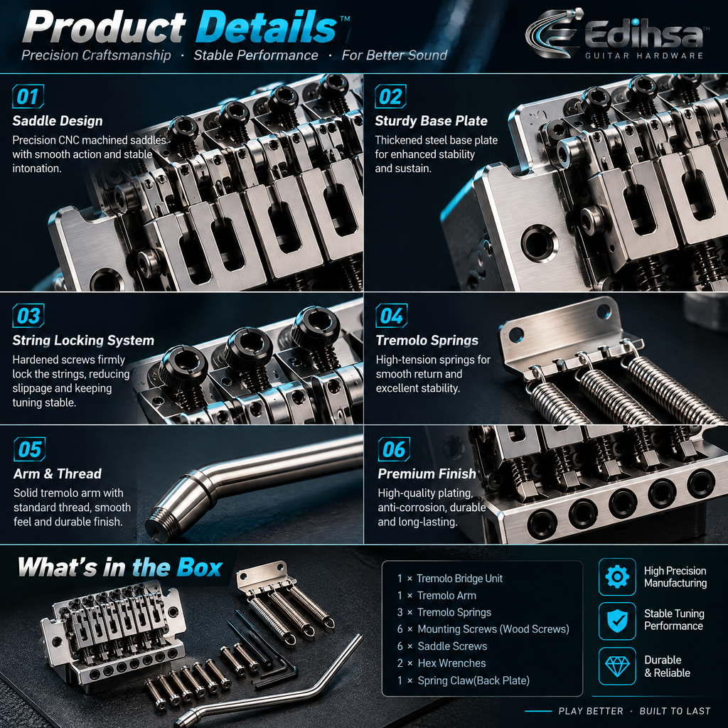 Edihsa™ Electric Guitar Tremolo Bridge Kit detail image 1