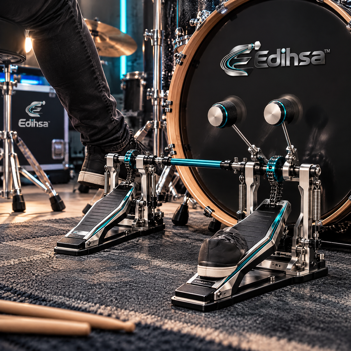 Edihsa™ Professional Double Bass Drum Pedal detail image 1