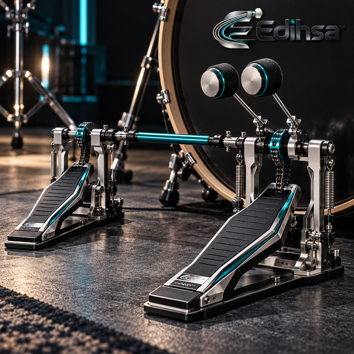 Edihsa™ Professional Double Bass Drum Pedal branded main image